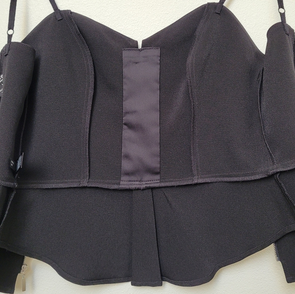 Express Corset-Style Zip Back Tank Top With Stretch, Black - Picture 10 of 13